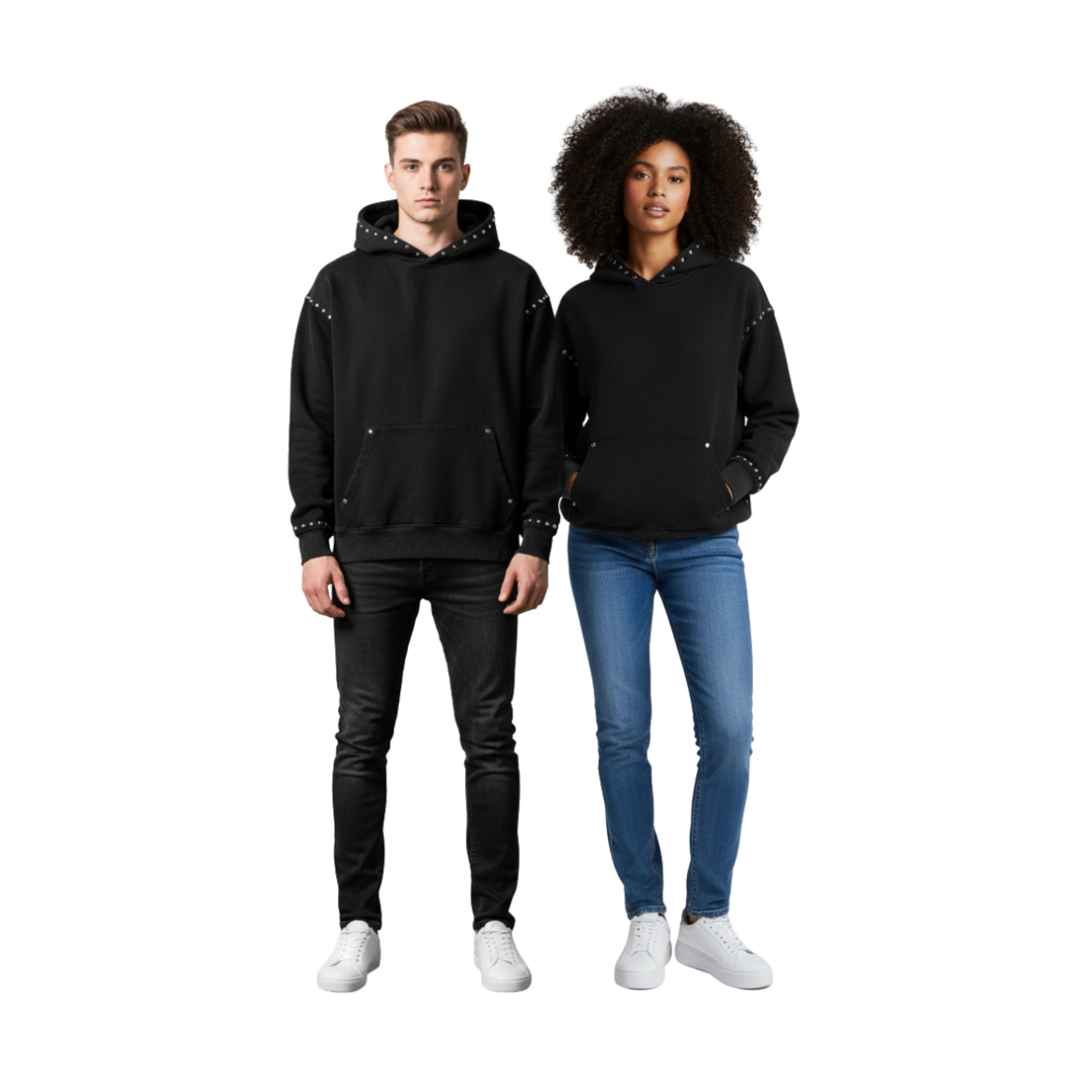 Models wearing NITE FALL HOODIE