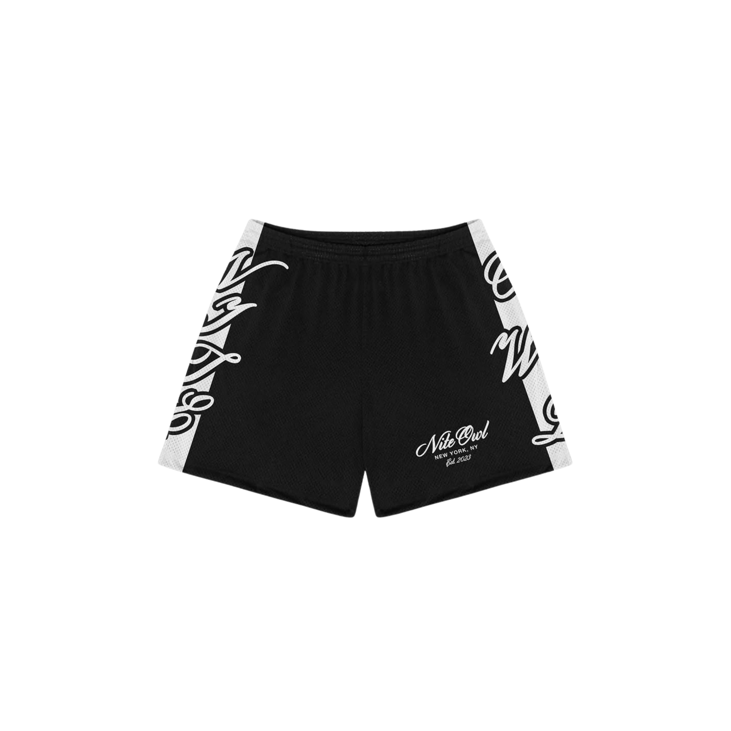 Nite Owl “Gotham Script” Mesh Shorts