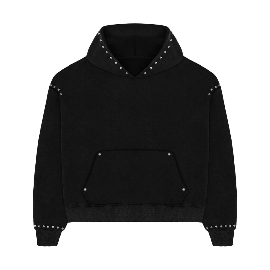 Black unisex hoodie from Nite Owl's Fall Collection. A cozy, casual streetwear sweatshirt with a sleek design, perfect for layering or wearing on its own. Combines comfort and style for a modern, versatile look.